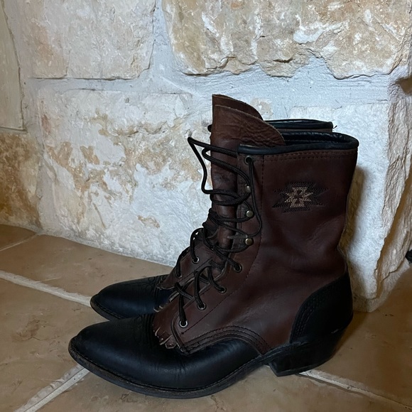 Vintage Abilene Western Lace Up Kiltie Boots - Picture 14 of 15